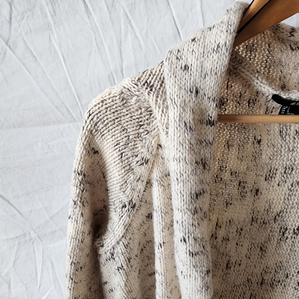 H&M Open Front Knit Beige Cardigan Size Large - Picture 6 of 8